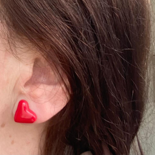 Red heart earrings