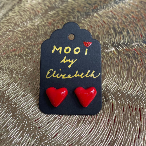 Red heart earrings