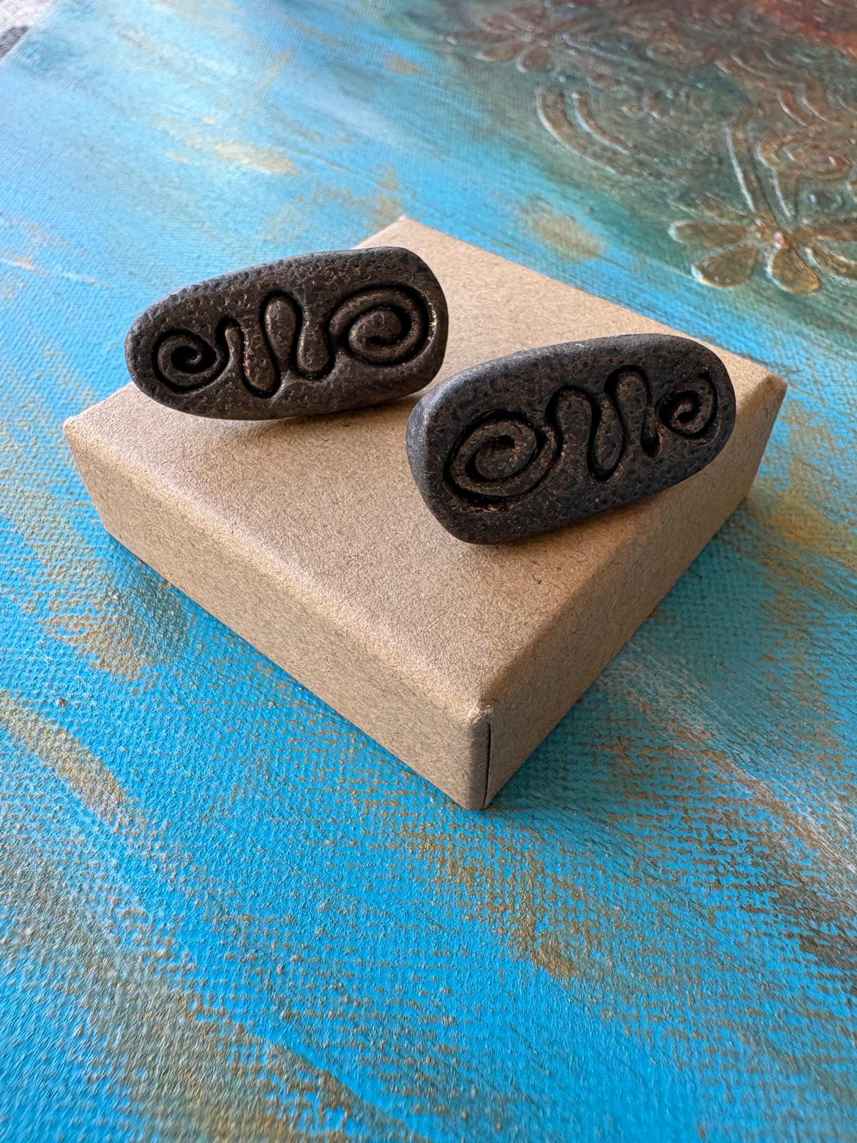 Earrings - Earth spirals